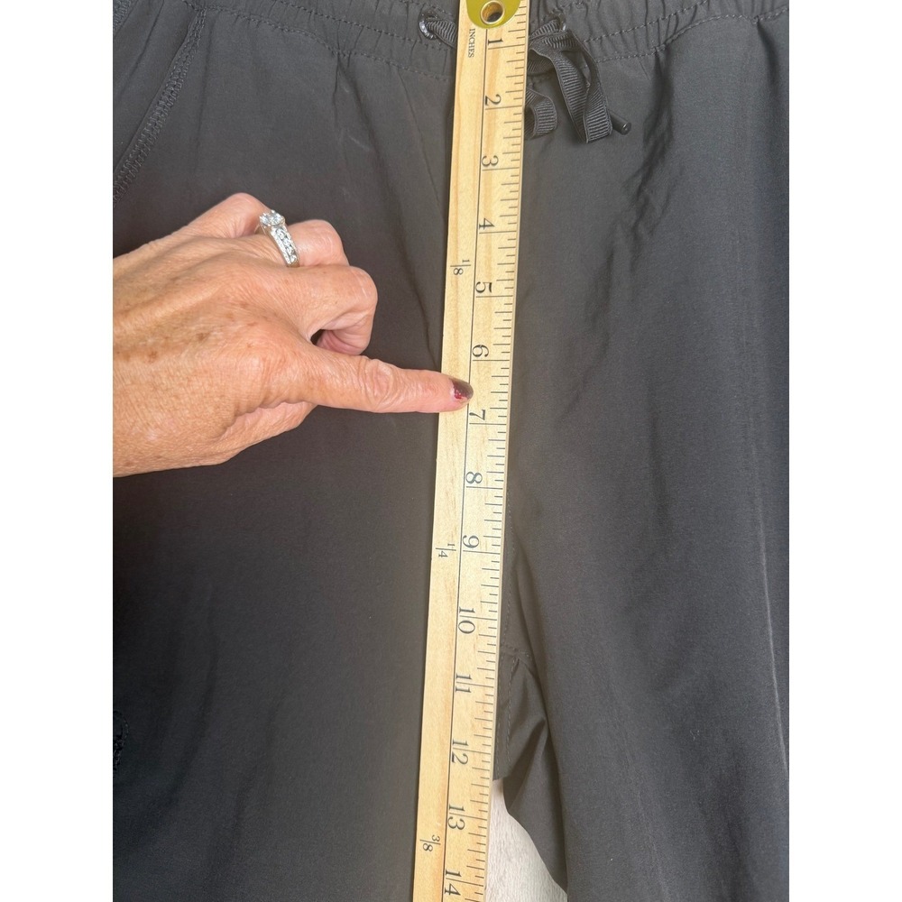 Eddie Bauer Fleece Lined Jogger Pants Women 8 Black Plaid Hiking Utility Cargo - Picture 9 of 13